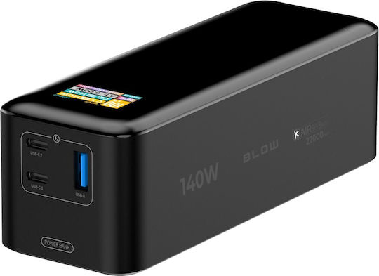 Blow Power Bank 27000mAh 140W with USB-A Port and 2 USB-C Ports Power Delivery Black view 1
