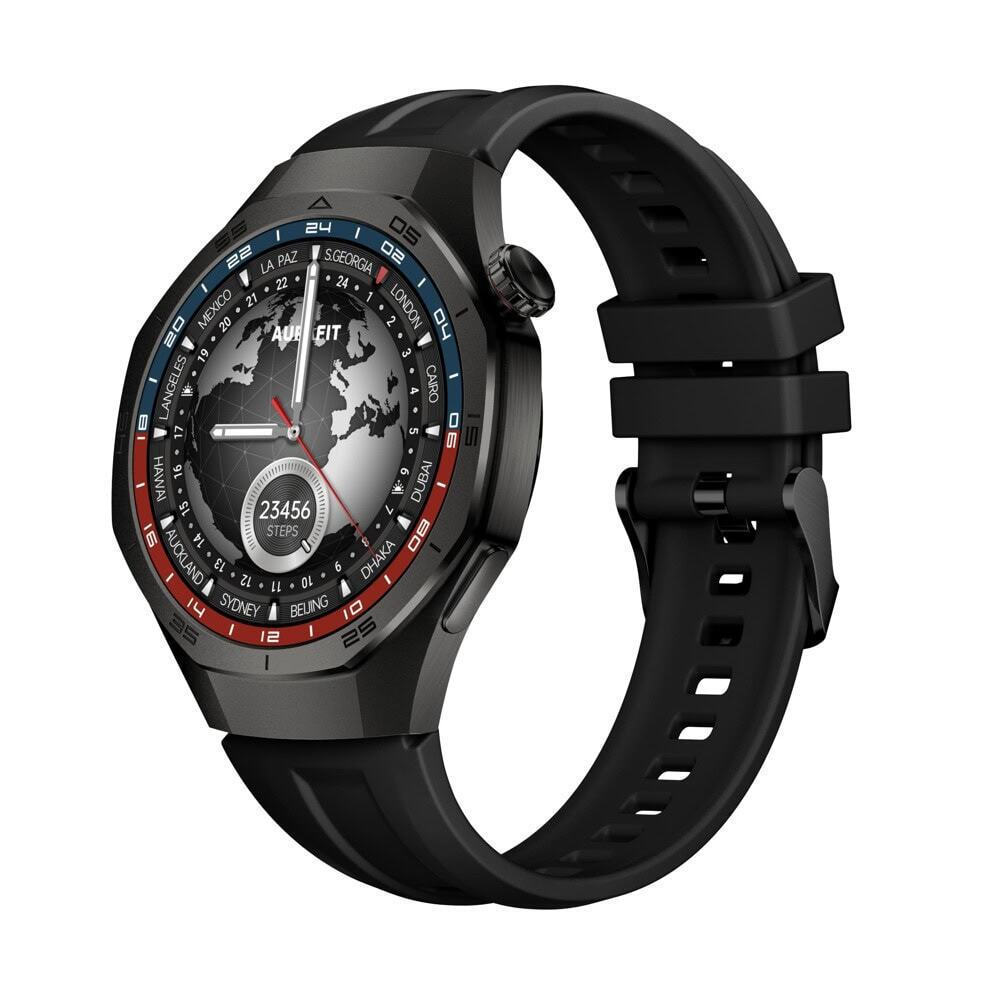 Aurafit AM34 Smartwatch with Heart Rate Monitor (Black)