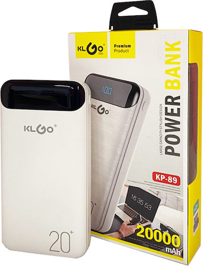 KLGO KP-89 Power Bank 20000mAh with USB-A Port White vue 3