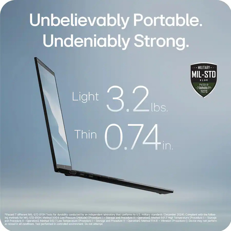 LG Gram 17 17" IPS QHD+ (Ultra 7-258V/32GB/1TB SSD/W11 Home) (US Keyboard) view 6