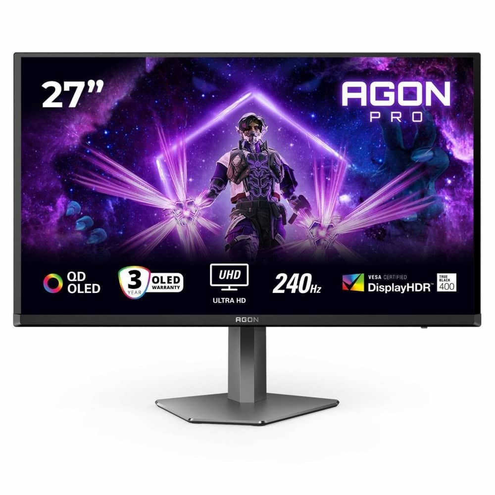 AOC Agon AG276UZD QD-OLED HDR Monitor 26.5" 4K 3840x2160 240Hz with Response Time 0.03ms GTG view 1