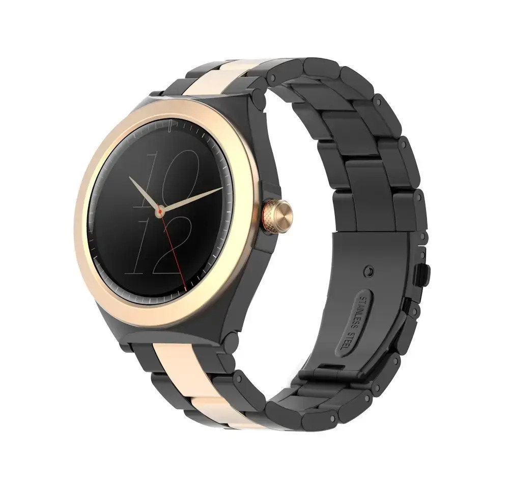 MaxCom FW76 Stainless Steel 42mm Smartwatch with SIM and Heart Rate Monitor (Gal Black)