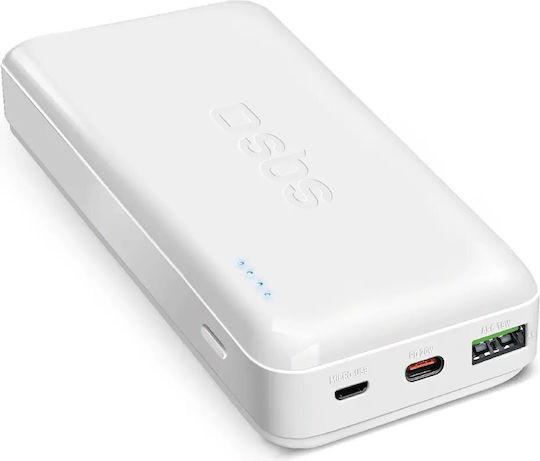 SBS Power Bank 20000mAh 20W with USB-A Port and USB-C Port Power Delivery White