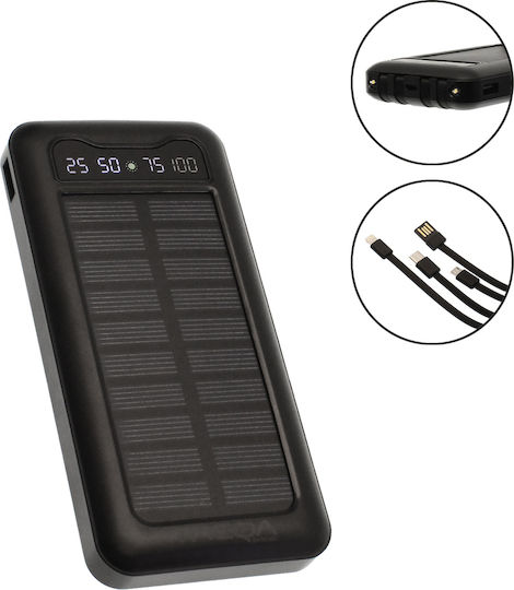 Treqa TR-946 Solar Power Bank 10000mAh with USB-A Port Black Ansicht 5