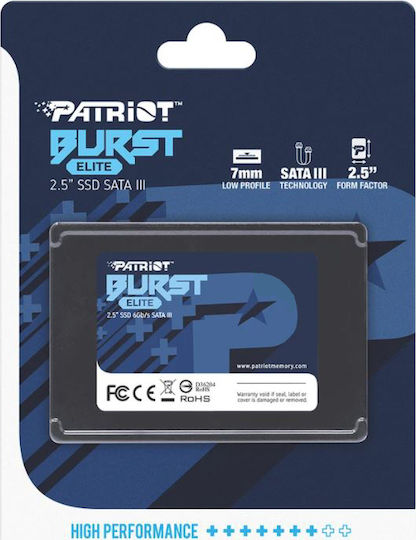Patriot Burst Elite SSD 480GB 2.5'' Type with SATA III Connection PBE480GS25SSDR vista 5