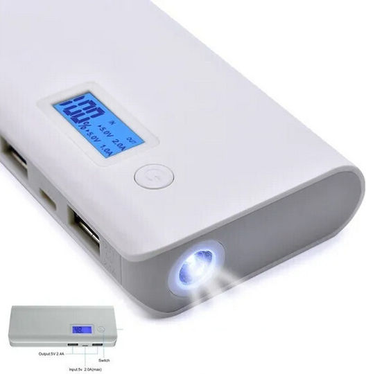 Pineng PN-968 Power Bank 10000mAh with 2 USB-A Ports Silver view 2