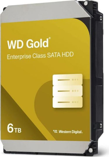 Western Digital Gold 6TB HDD Hard Drive 3.5" SATA III 7200rpm with 256MB Cache for NAS / Server WD6004FRYZ view 2