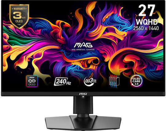 MSI MAG 271QPX QD-OLED E2 QD-OLED HDR Monitor 26.5" QHD 2560x1440 240Hz with Response Time 0.03ms GTG