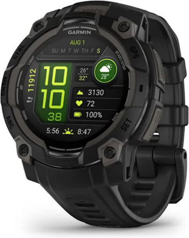 Garmin Instinct 3 AMOLED Aluminium 45mm Waterproof Smartwatch with Heart Rate Monitor (Black with Black Band) vue 3