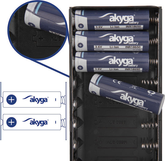 Akyga Power Bank 18W with 2 USB-A Ports and USB-C Port Quick Charge 3.0 Black view 7