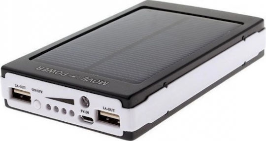 ES20000 Solar Power Bank 20000mAh with 2 USB-A Ports Black view 1