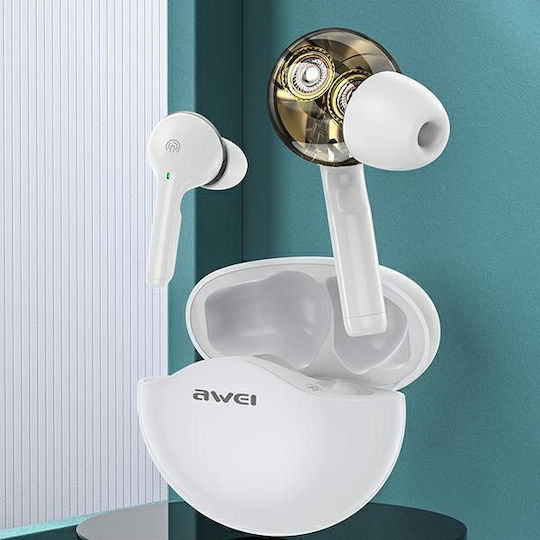 Awei T12 In-ear Bluetooth Handsfree Earphones with Charging Case White view 3