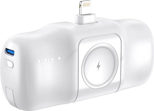 Wozinsky WF16-YLS Lightning Power Bank 5000mAh 15W with USB-C Port White vue 3
