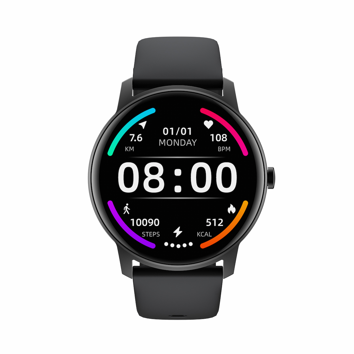 LikeSmart OkFiT Aluminium Smartwatch with Heart Rate Monitor (Snow Black) view 8