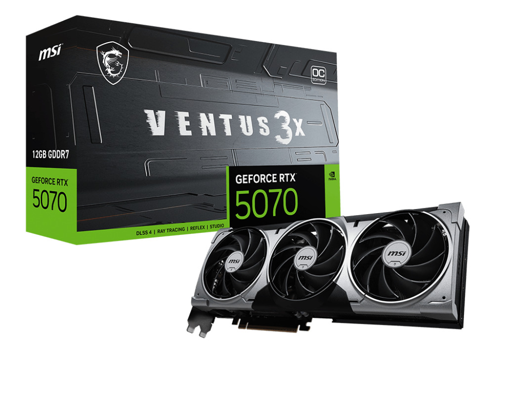 MSI GeForce RTX 5070 12GB GDDR7 Ventus 3X OC Graphics Card 912-V532-204