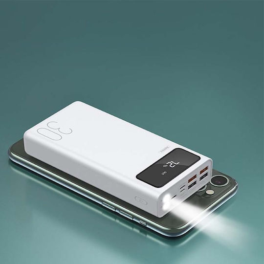 Remax RPP-112 Power Bank 30000mAh with 4 USB-A Ports White view 6