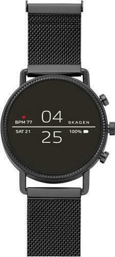 Skagen Falster 2 Stainless Steel 40mm Smartwatch with Heart Rate Monitor (Black) view 1
