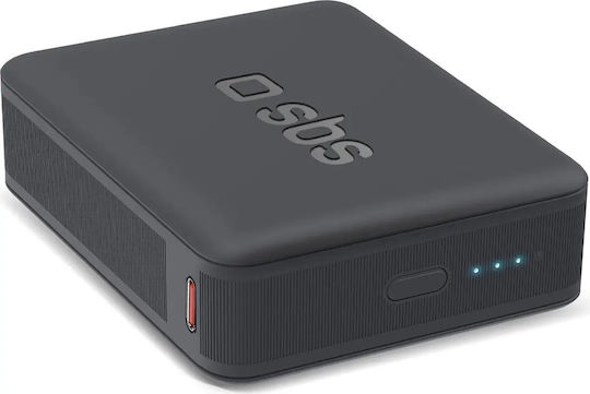 SBS NanoTube Power Bank 10000mAh 20W with USB-A Port and USB-C Port Power Delivery Black