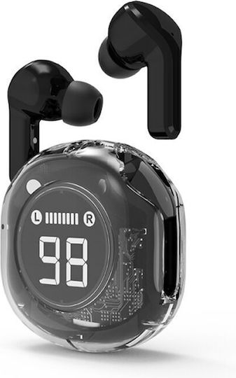 Gembird Transparent In-ear Bluetooth Handsfree Earphones with Charging Case Black view 1