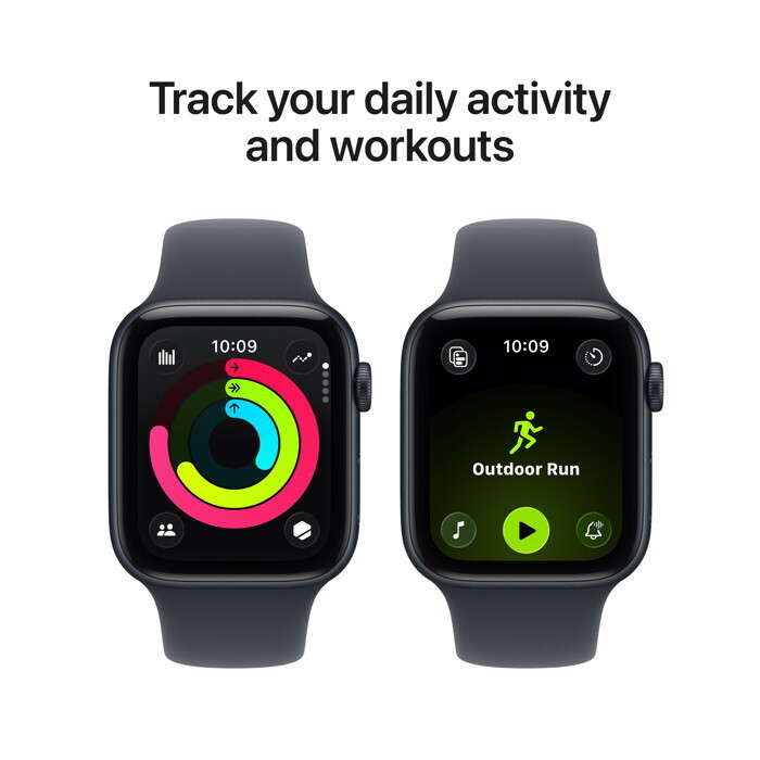 Apple Watch SE 3 Aluminium 40mm Waterproof with Heart Rate Monitor (Midnight Aluminium Case with Midnight Sport Band - S/M) view 4