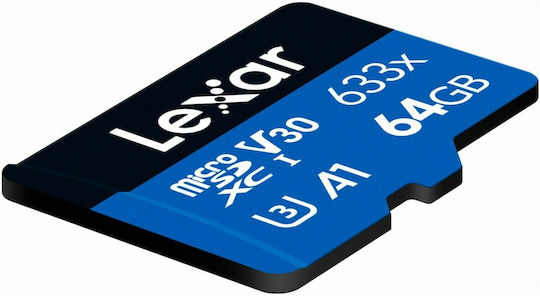 Lexar High-Performance 633x microSDXC 64GB U3 V30 A2 UHS-I 100MB/s with Adapter view 5
