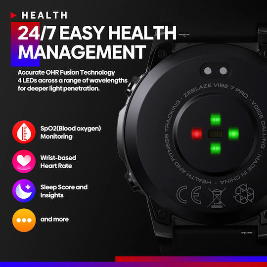 Zeblaze Vibe 7 Pro Aluminium Smartwatch with Heart Rate Monitor (Black) view 6