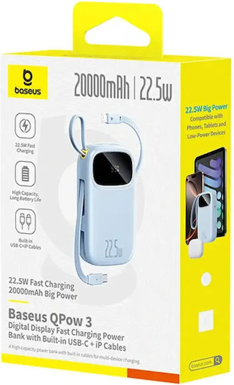 Baseus Enerfill FC31 Power Bank 20000mAh 22.5W with USB-A Port and USB-C Port Blue view 3