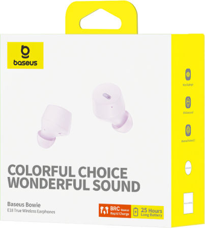 Baseus Bowie E18 In-ear Bluetooth Handsfree Earphones with Sweat Resistance and Charging Case Purple vue 3