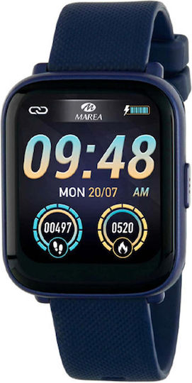 Marea B63001-2 45mm Smartwatch with Heart Rate Monitor (Blue) view 2