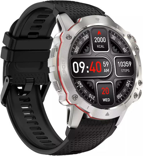 Kiano Watch Sport 49mm with Heart Rate Monitor (Silver) view 3