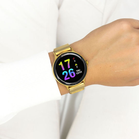 Oozoo Q00136 45mm Smartwatch with Heart Rate Monitor (Gold) view 3