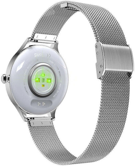 Kumi K3 Stainless Steel 39mm Smartwatch with Heart Rate Monitor (Silver) view 4