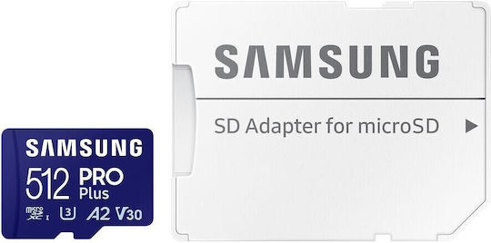 Samsung Pro Plus (2023) microSDXC 512GB U3 V30 A2 UHS-I 180MB/s with Adapter view 2