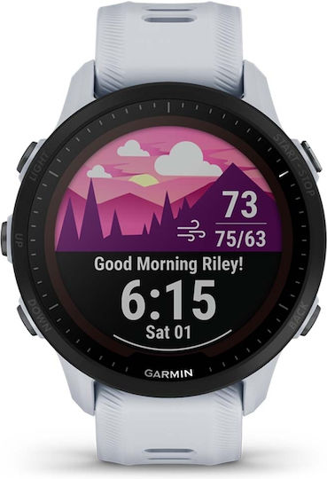 Garmin Forerunner 955 Solar 46mm Waterproof Smartwatch with Heart Rate Monitor (Whitestone) view 2