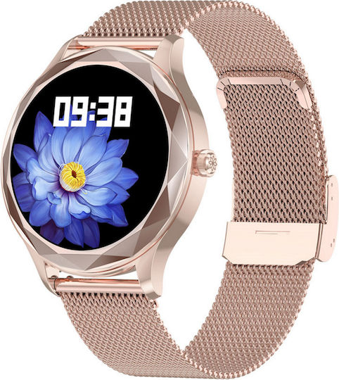Diamond Suprem Collection Smartwatch Idealstore 1.09 Inch Display Call Message Notifications Bluetooth Heart Rate Sleep Monitoring Multi-sport Ip67 Water Resistant Alarm Android-ios Long Battery Life Gold Metal Edition