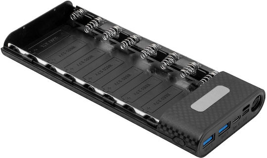 Akyga Power Bank 18W with 2 USB-A Ports and USB-C Port Quick Charge 3.0 Black view 3