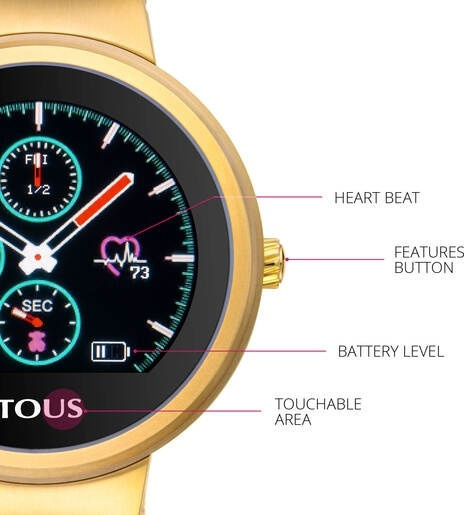 Tous Touch Activity Watch Stainless Steel 39mm with Heart Rate Monitor (Gold IP Steel Round) view 2