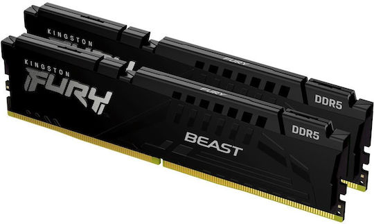 Kingston Fury Beast DDR5 32GB RAM with 2x16GB Modules and Speed 5600 for Desktop KF556C36BBEK2-32