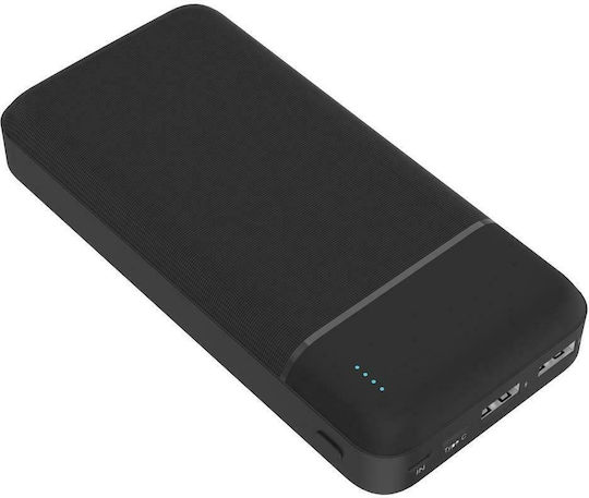 Platinet PL0410 Power Bank 20000mAh with 2 USB-A Ports Black