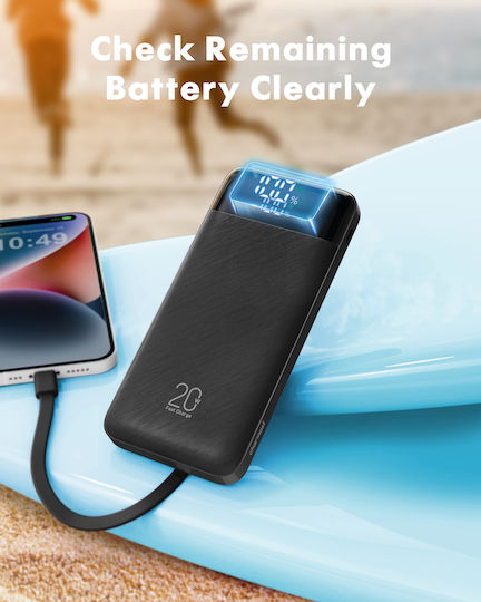 Charmast W2065 Power Bank 20000mAh with 2 USB-A Ports and USB-C Port Power Delivery / Quick Charge 3.0 Black view 7