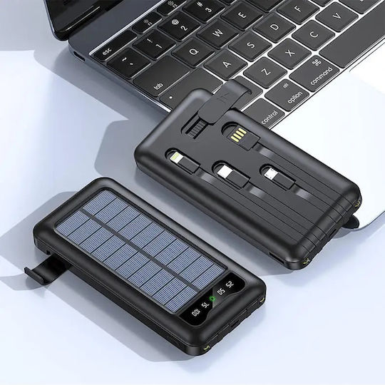 KJ495 Solar Power Bank 10000mAh Black view 3