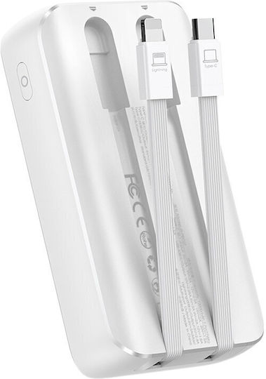 Joyroom Power Bank 10000mAh 30W with USB-A Port and USB-C Port White view 7