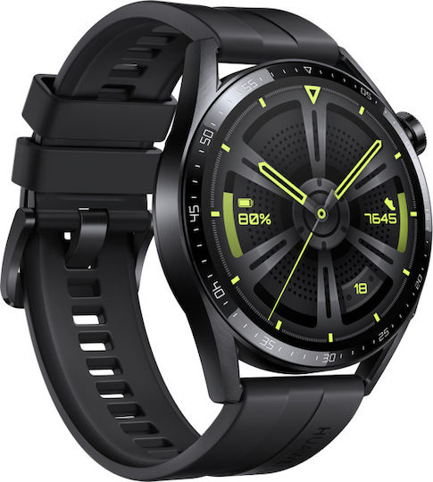 Huawei Watch GT 3 Active Stainless Steel 46mm Waterproof with Heart Rate Monitor (Black) view 3