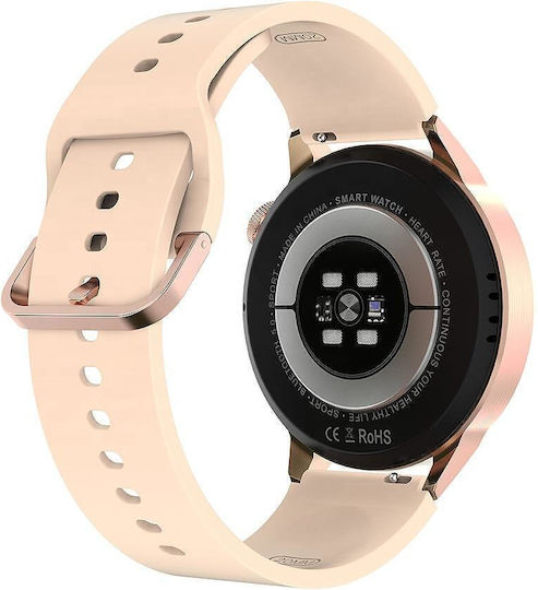 Nubi Dt4+ Smartwatch Bluetooth Talk Pulse Calories Ips Display Gps Tracker Remote Camera Voice Assistant Rose Ash view 5