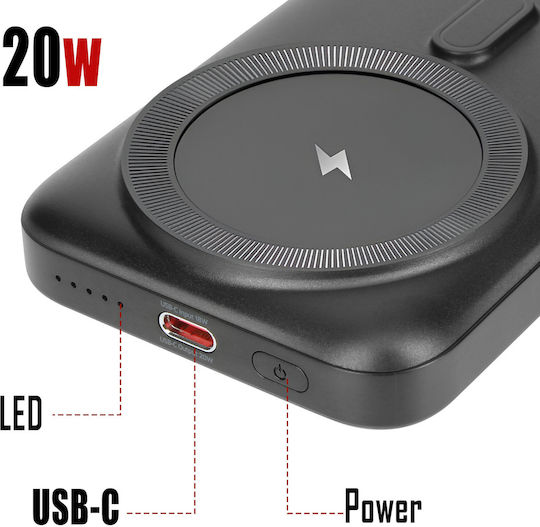 Swissten MagSafe Power Bank 10000mAh 20W Power Delivery Black view 2