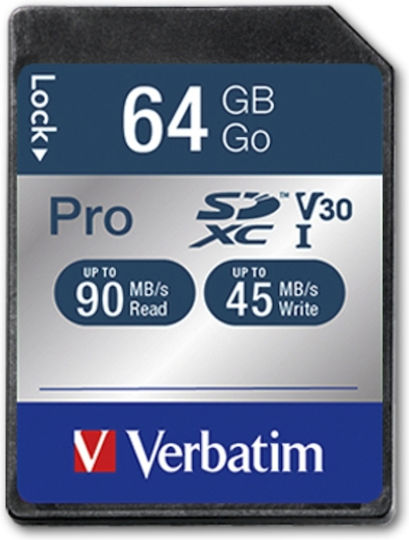 Verbatim Pro SDXC 64GB Class 10 U3 UHS-I Ansicht 2