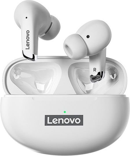 Lenovo LP5 Earbud Bluetooth Handsfree Earphones with Charging Case White view 1