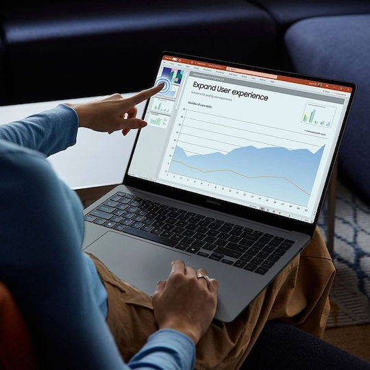 Samsung Galaxy Book4 Pro 16" OLED Touchscreen 120Hz (Ultra 7-155H/32GB/1TB SSD/W11 Home) Moonstone Gray (US Keyboard) vue 3