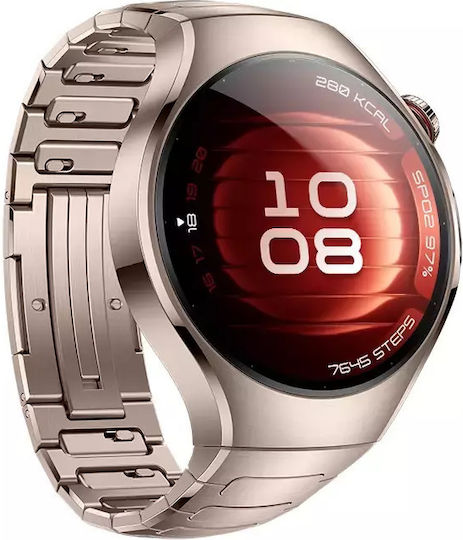 Huawei Watch 5 Stainless Steel 42mm Waterproof with eSIM and Heart Rate Monitor (Sand gold) view 5