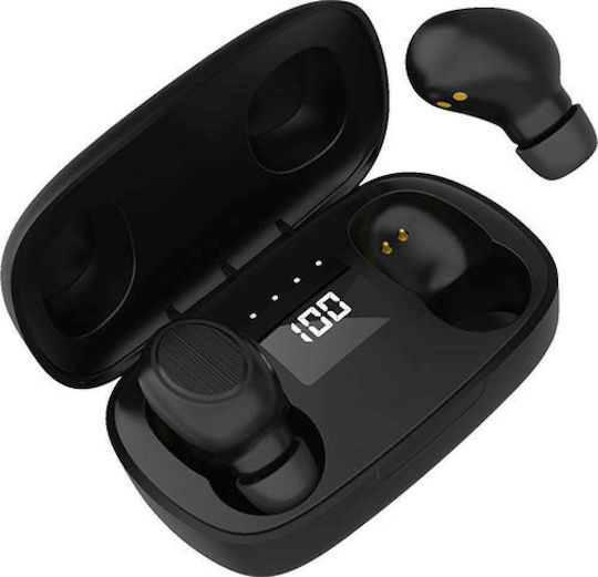 Lamtech LAM023138 In-ear Bluetooth Handsfree Earphones with Charging Case Black view 1
